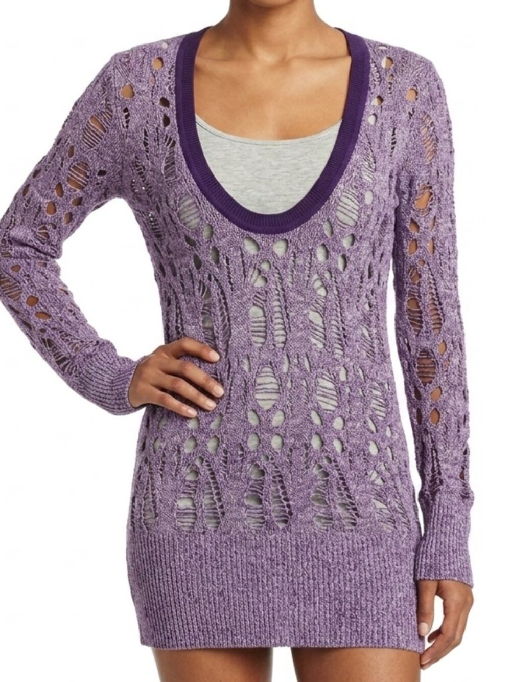 Armani Exchange Scoop Neck Loose Weave Sweater- Sz. Sm